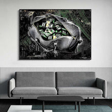 Charger l&#39;image dans la galerie, Black Money Bag Street Wall Art
