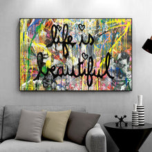 Charger l&#39;image dans la galerie, Life Is Beautiful Graffiti Art
