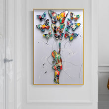 Load image into Gallery viewer, Butterfly Girl Graffiti Art
