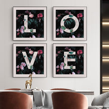 Load image into Gallery viewer, L.O.V.E Floral Canvas Art
