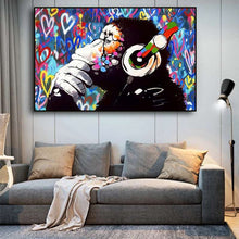 Load image into Gallery viewer, Banksy DJ Monkey - Heart Art Edition
