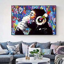 Charger l&#39;image dans la galerie, Banksy DJ Monkey - Heart Art Edition
