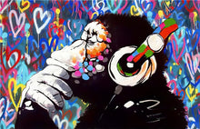 Load image into Gallery viewer, Banksy DJ Monkey - Heart Art Edition
