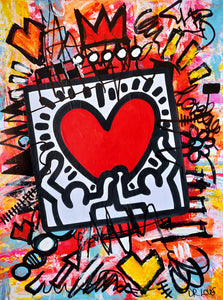 Man Holding Heart Graffiti Art