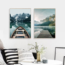 Load image into Gallery viewer, Nordic Escape To The Mountain Lake Art Print Set
