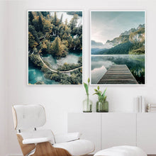 Load image into Gallery viewer, Nordic Escape To The Mountain Lake Art Print Set
