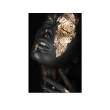 Load image into Gallery viewer, African Black and Gold Woman Modern Art
