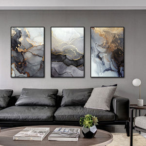 Modern Smoky Gold Abstract Art