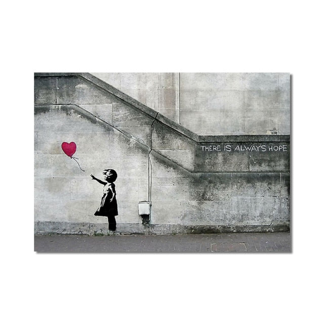 There's Always Hope - Banksy Graffiti Art