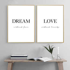 Dream. Love. Live. Minimalist Word Art