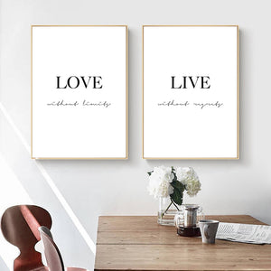 Dream. Love. Live. Minimalist Word Art