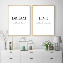 Load image into Gallery viewer, Dream. Love. Live. Minimalist Word Art
