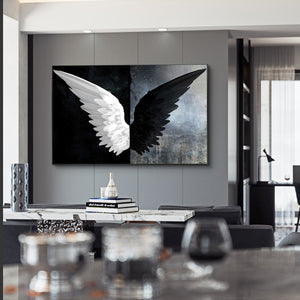 Black White Angel Wings