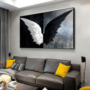 Black White Angel Wings