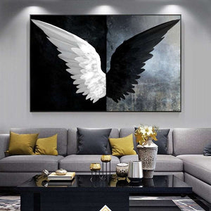 Black White Angel Wings