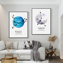 Load image into Gallery viewer, Zodiac Signs Constellation and Planets Art
