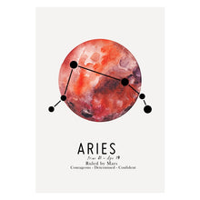 Load image into Gallery viewer, Zodiac Signs Constellation and Planets Art
