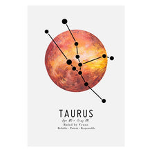 Load image into Gallery viewer, Zodiac Signs Constellation and Planets Art
