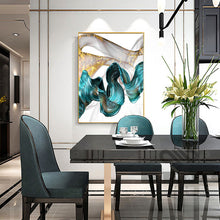 Charger l&#39;image dans la galerie, Nordic Blue Drift Over The Mountain Wall Art
