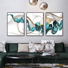 Charger l&#39;image dans la galerie, Nordic Blue Drift Over The Mountain Wall Art
