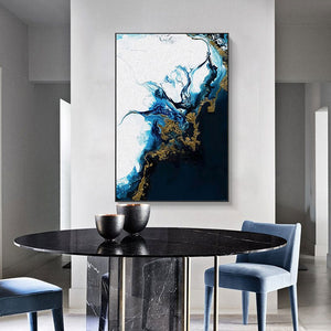 Modern Abstract Blue Sea Art
