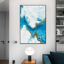 Load image into Gallery viewer, Modern Abstract Blue Sea Art
