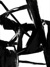 Load image into Gallery viewer, Black and White Abstract Paint Brush Art
