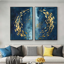 Load image into Gallery viewer, Modern Abstract Blue Deep Sea Wall Art
