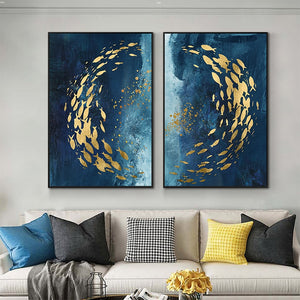 Modern Abstract Blue Deep Sea Wall Art