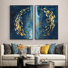 Load image into Gallery viewer, Modern Abstract Blue Deep Sea Wall Art
