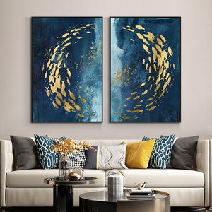 Modern Abstract Blue Deep Sea Wall Art