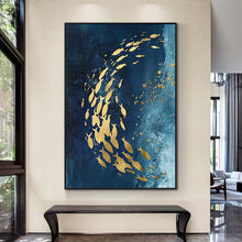 Load image into Gallery viewer, Modern Abstract Blue Deep Sea Wall Art
