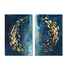 Load image into Gallery viewer, Modern Abstract Blue Deep Sea Wall Art
