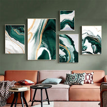 Load image into Gallery viewer, Modern Emerald River Abstract Wall Art
