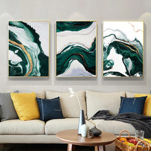 Load image into Gallery viewer, Modern Emerald River Abstract Wall Art
