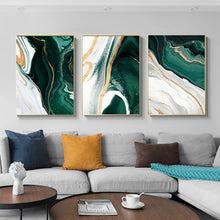 Load image into Gallery viewer, Modern Emerald River Abstract Wall Art
