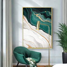 Load image into Gallery viewer, Modern Emerald River Abstract Wall Art
