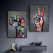 Load image into Gallery viewer, Peace Hand Graffiti Art
