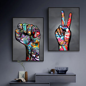 Peace Hand Graffiti Art