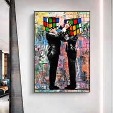 Charger l&#39;image dans la galerie, Rubik Head Art by Mr. Brainwash
