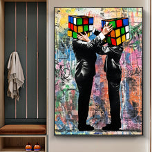 Charger l&#39;image dans la galerie, Rubik Head Art by Mr. Brainwash
