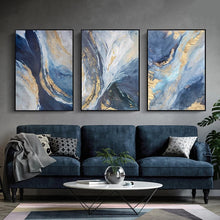 Charger l&#39;image dans la galerie, Modern Marbled Blue Yellow River
