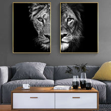 Load image into Gallery viewer, Black and White Lion And Lioness
