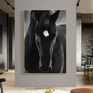 Modern Black and White Horse