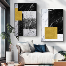 Load image into Gallery viewer, Modern Gold Black Geometric
