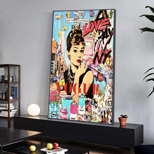 Audrey Hepburn Fashion Vogue Pop Art