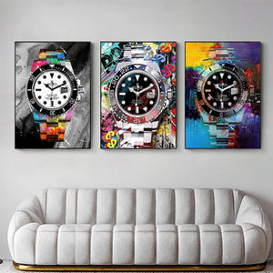 Modern Luxury Watch Graffiti Art