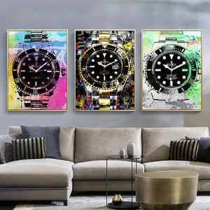 Modern Luxury Watch Graffiti Art