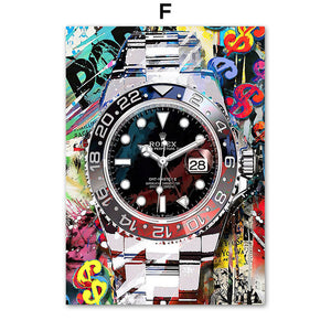 Modern Luxury Watch Graffiti Art