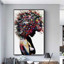 Load image into Gallery viewer, Abstract Colorful African Woman - White Edition
